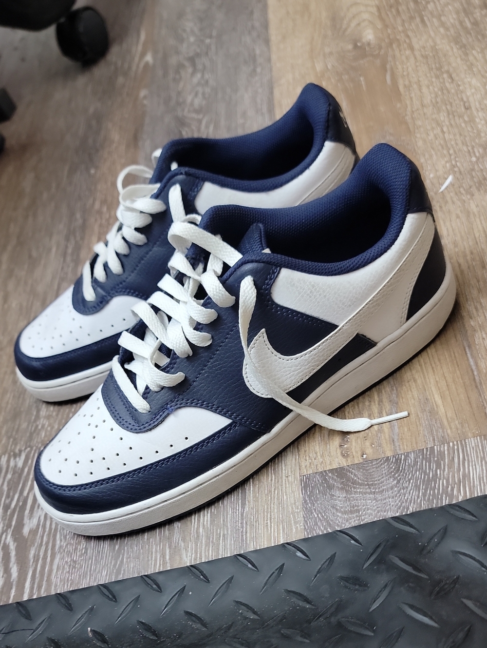 Nike Navy and White Low-Top Sneakers